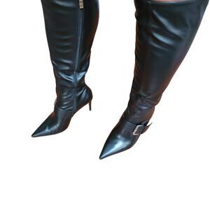 🖤 Roserwish Y2K Black Knee-High Stiletto Boots Women's Size 9 – New